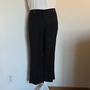 White House Black Market Black Linen Blend Pants